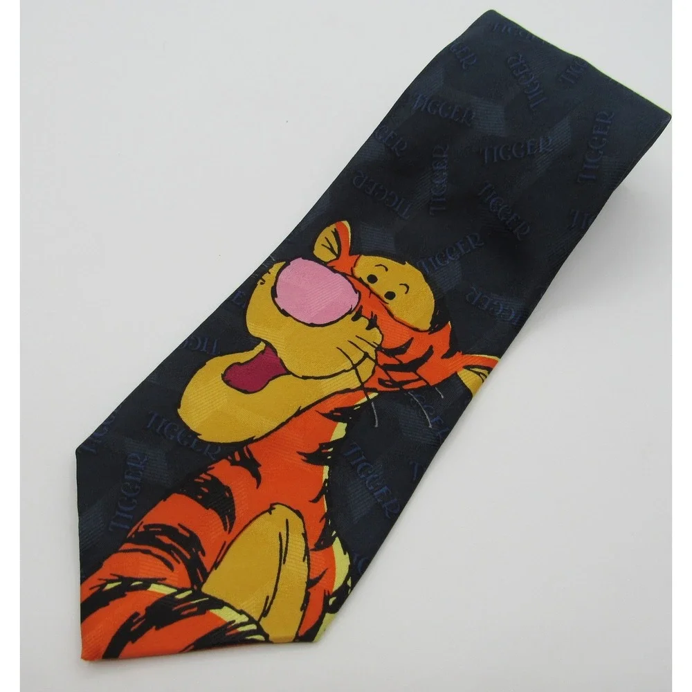 Disney Tigger Necktie Mens OS Navy Blue Excellent Winnie the Pooh Character Tie